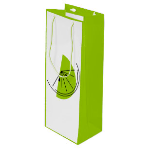 Citrus Lime gift bag wine green