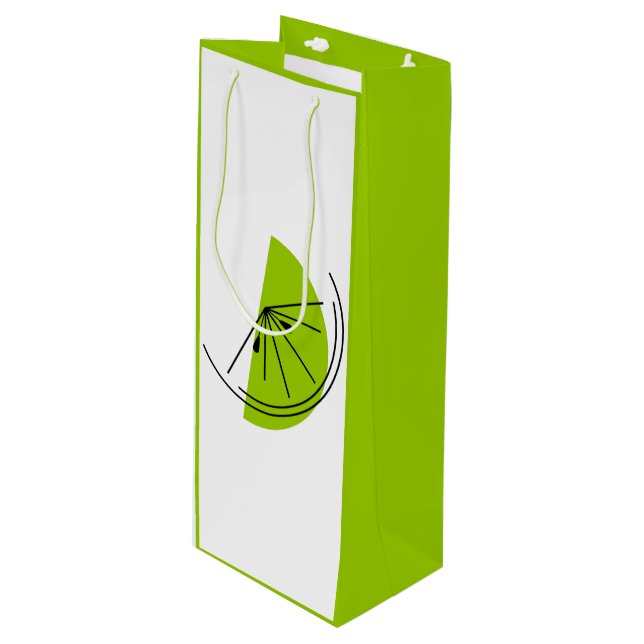 Citrus Lime gift bag wine green (Front Angled)