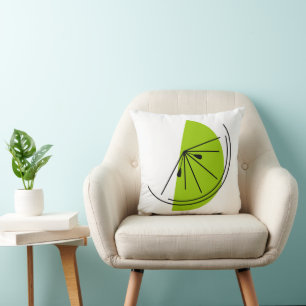 Citrus Lime green back square Throw Pillow