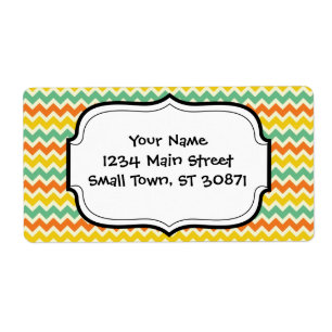 Citrus Lime Green Orange Yellow Chevron Zigzags