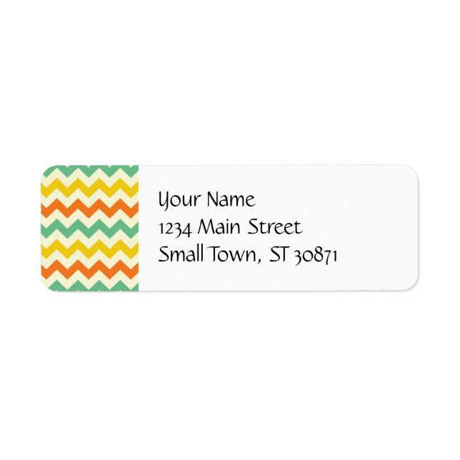 Citrus Lime Green Orange Yellow Chevron Zigzags (Front)