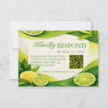 Citrus Lime Greenery Wedding QR Code