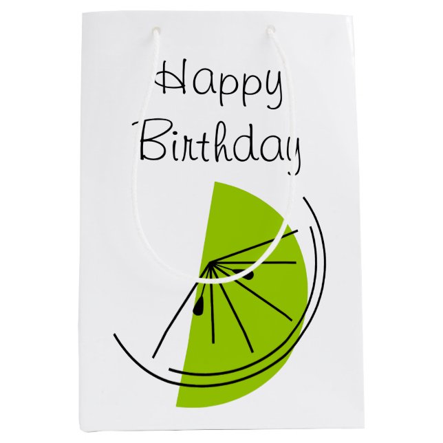 Citrus Lime Happy Birthday gift bag medium (Front)
