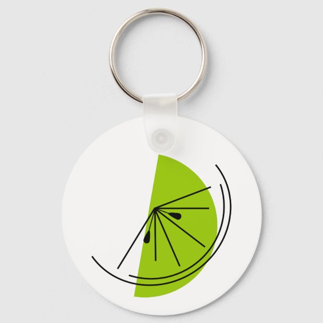 Citrus Lime keychain aluminium round (Front)