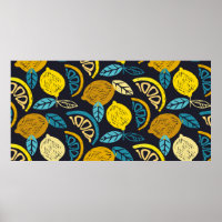 Citrus lime lemon doodle hand drawn pattern backgr