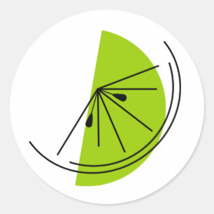 Citrus Lime round Classic Round Sticker