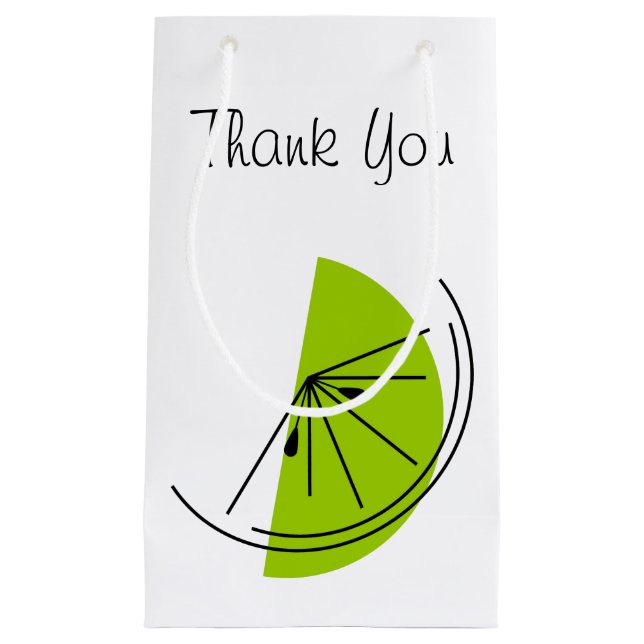 Citrus Lime Thank You gift bag small (Front)