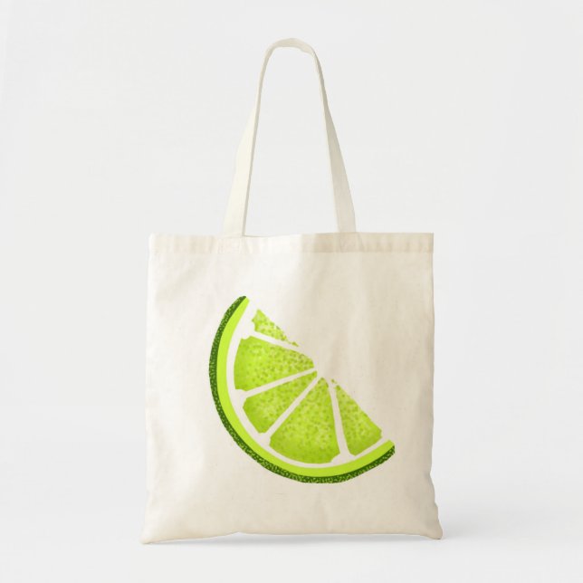 Citrus Lime Wedge Slice Tote Bag (Front)