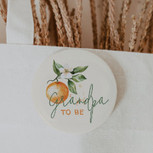 Citrus Little Cutie Baby Shower Grandpa To Be 6 Cm Round Badge