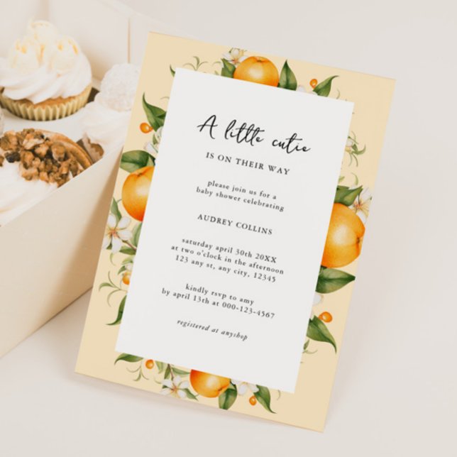 Citrus Little Cutie Baby Shower Invitation (Creator Uploaded)