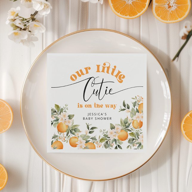 Citrus little cutie baby shower oranges napkin (Creator Uploaded)