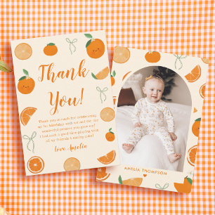 Citrus Little Cutie Birthday Photo Thank You Card