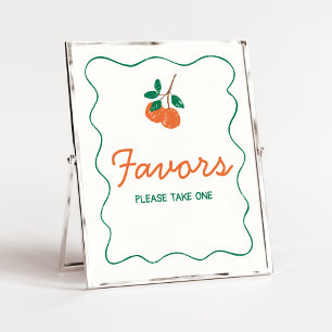 Citrus Little Cutie Modern Baby Shower Favours Poster