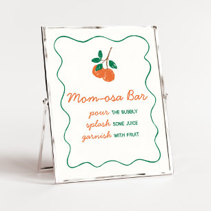Citrus Little Cutie Modern Baby Shower Mum Osa Bar Poster