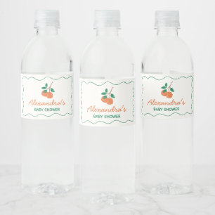 Citrus Little Cutie Modern Baby Shower Water Bottle Label