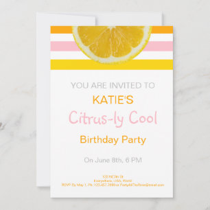 Citrus-ly Cool Birthday Invitation