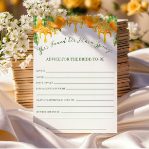 Citrus Main Squeeze Bridal Shower Advice Cards