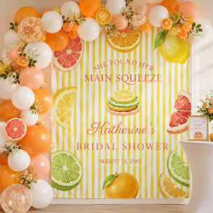 Citrus Main Squeeze Bridal Shower Backdrop Tapestry