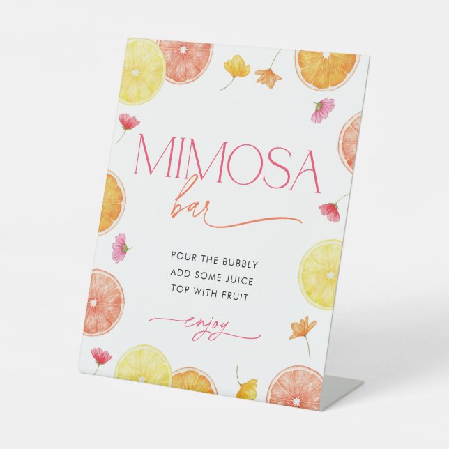 Citrus Main Squeeze Bridal Shower Mimosa Bar Sign (Front)