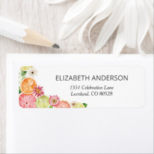 Citrus Main Squeeze Bridal Shower Return Address