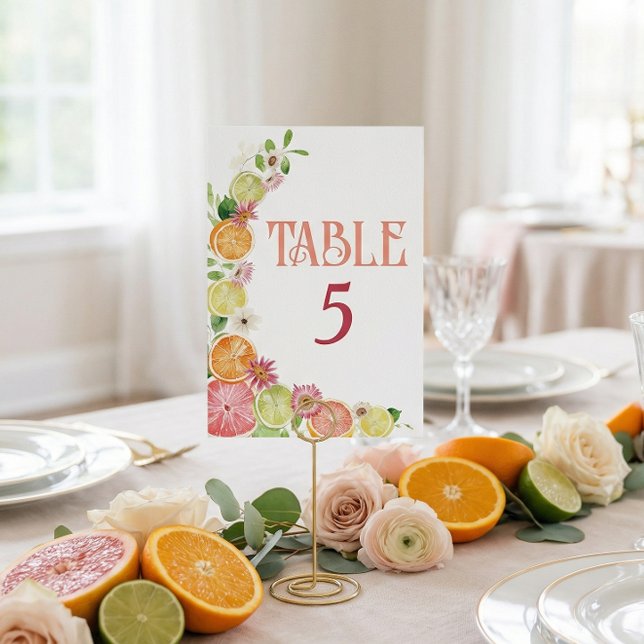 Citrus Main Squeeze Bridal Shower Table Number (Creator Uploaded)