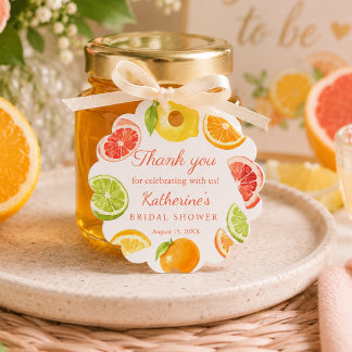 Citrus Main Squeeze Bridal Shower Thank you gift Favour Tags