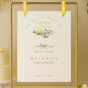 Citrus Mama's Squeeze Bow Welcome Baby Shower Poster