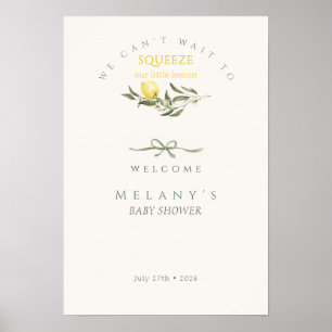 Citrus Mama's Squeeze Bow Welcome Baby Shower Poster