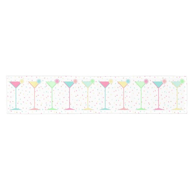 Citrus Martini Cocktail Confetti Birthday Party Short Table Runner (Horizontal)