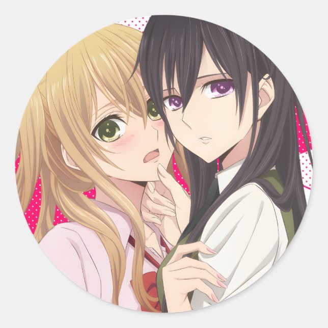 Citrus | Mei x Yuzu | Yuri Anime Manga |  Classic Round Sticker (Front)