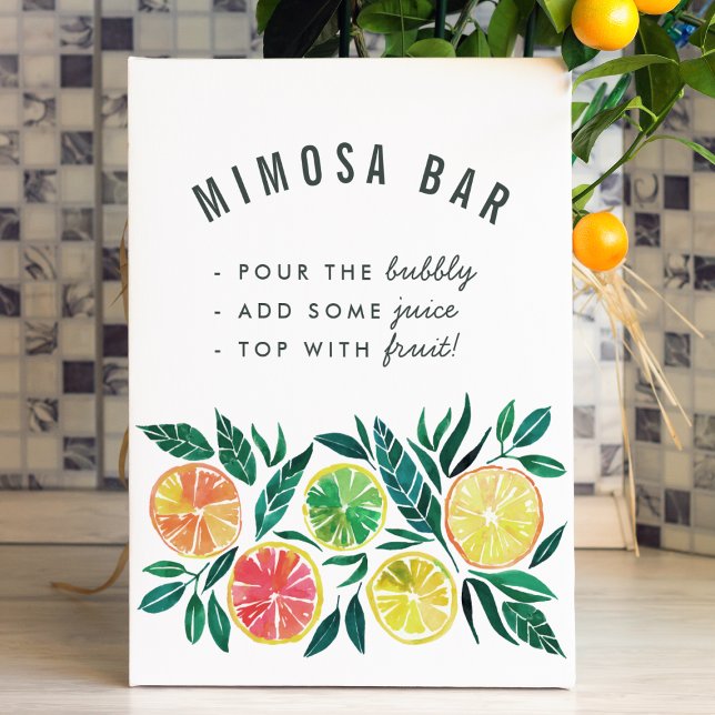 Citrus Mimosa Bar Cocktail Drinks Party Sign (Sign Mock-up)