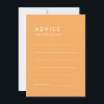 Citrus Minimalist Orange Wedding Advice Card<br><div class="desc">Introducing our Citrus Minimalist Orange Wedding Advice Card Design, where simplicity meets sophistication in a palette of bright citrus hues. With solid backgrounds in pink, orange, yellow, or green, and clean typographic fonts, this theme exudes contemporary elegance with a touch of retro charm. Designed to complement our Citrus Watercolor theme,...</div>