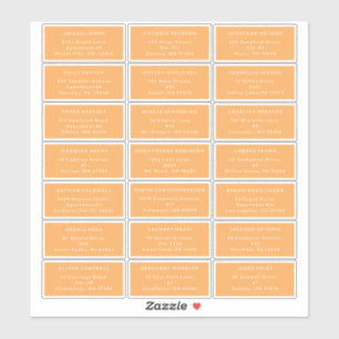 Citrus Minimalist Orange Wedding Guest Address