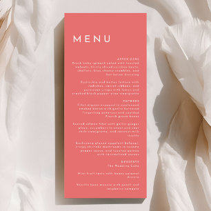 Citrus Minimalist Pink Wedding Flat Menu