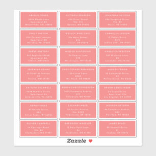 Citrus Minimalist Pink Wedding Guest Address