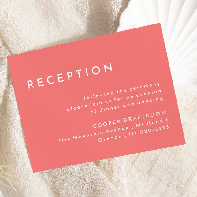 Citrus Minimalist Pink Wedding Reception Enclosure Card (Creator Uploaded)