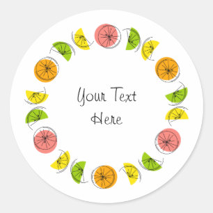 Citrus Multi Circle Text sticker round