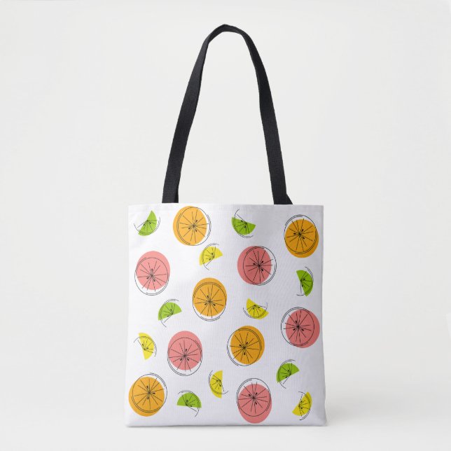 Citrus Multi green back all over tote Bag (Front)