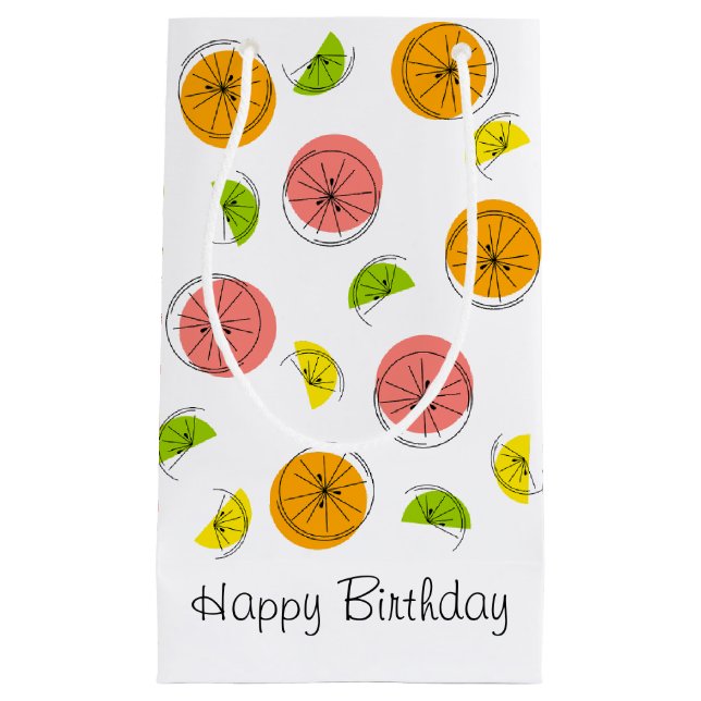 Citrus Multi Happy Birthday gift bag small (Front)