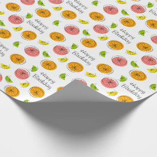 Citrus Multi 'Happy Birthday' Wrapping Paper