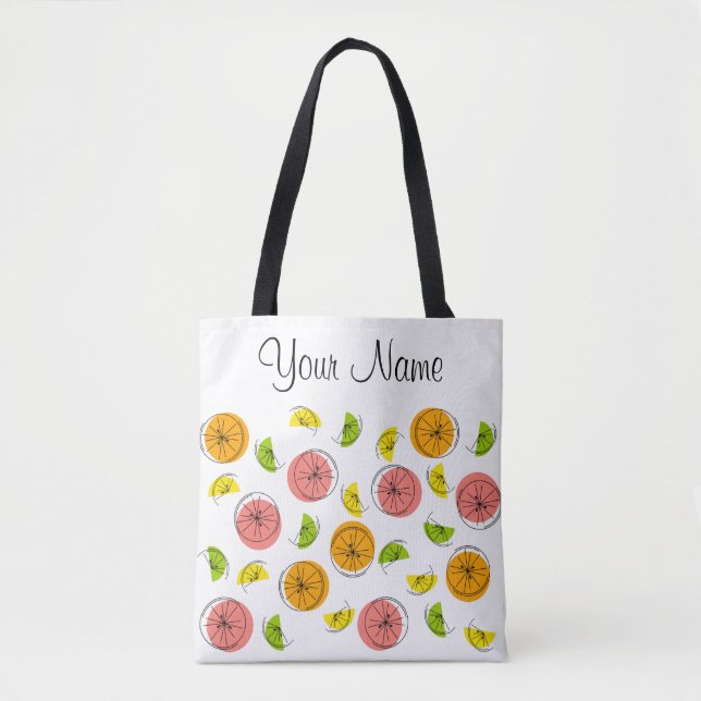 Citrus Multi Name all over tote Bag (Front)