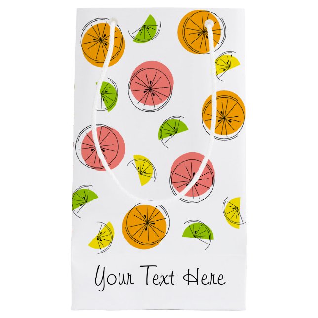 Citrus Multi Text gift bag small (Front)
