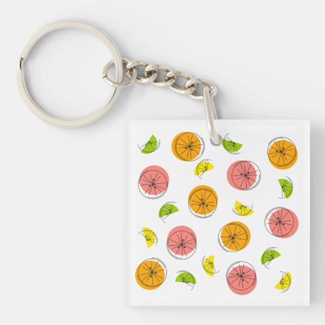 Citrus Multi Text keychain square double-sided (Front)