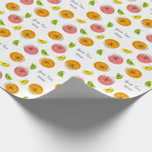 Citrus Multi Text Wrapping Paper
