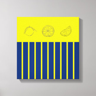 Citrus Navy Kitchen Themed Poster  Canvas Print