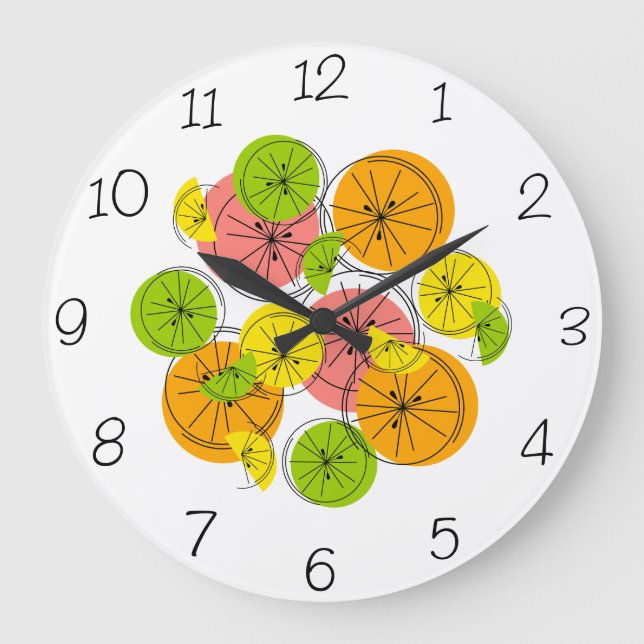 Citrus Numbers clock round (Front)