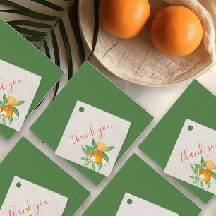 Citrus Orange and Blossom Flowers Personalised Favour Tags