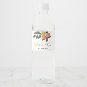 Citrus Orange and Lemons Water Bottle Label