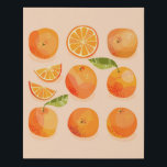 Citrus Orange Art Faux Canvas Print<br><div class="desc">Zingy and delicious orange citrus fruit on a blush pink background.  Perfect for foodies and anyone who loves cooking.
Original art by Nic Squirrell.</div>