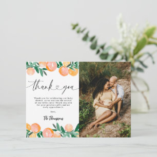 Citrus Orange Baby Shower Thank You Photo Card